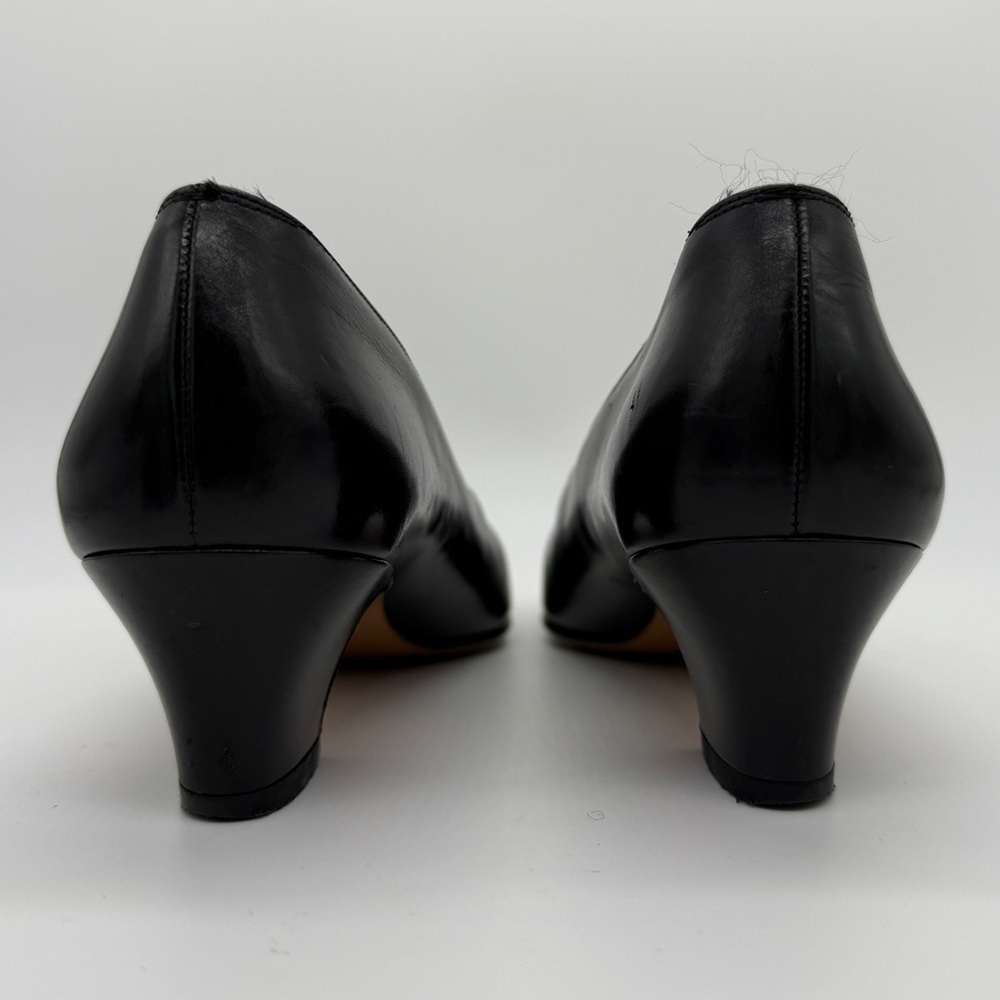 Salvatore Ferragamo Black Leather Low Heel Square Toe Pumps Designer Shoes Sz 6 - Picture 9 of 15